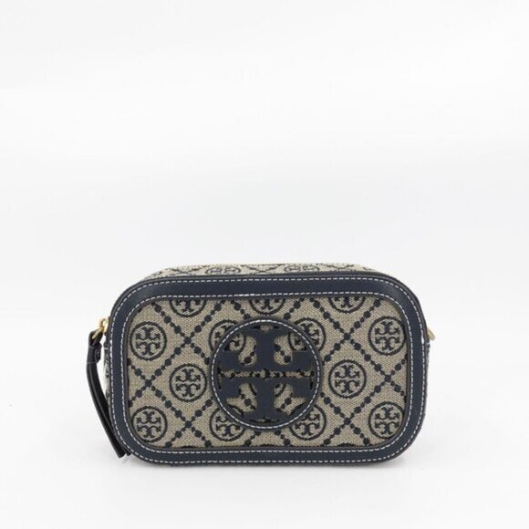 Tory Burch Mini T Monogram Crossbody Bag Navy Blue OS - Picture 1 of 14